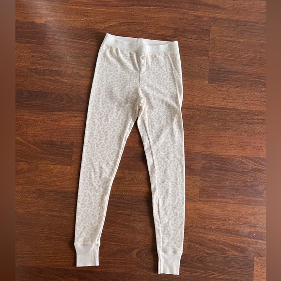 Old Navy Cream Leopard Thermal Lounge Sleepwear Pants Size XS - Picture 2 of 3